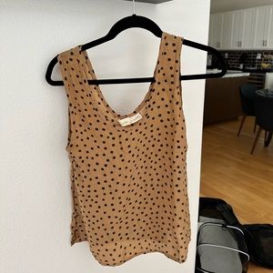 Natalie martin xs 100% silk tank Polk a dot